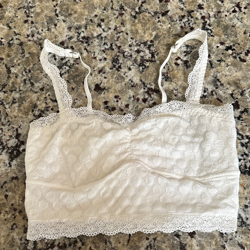 Lace Trim White Abercrombie Bralette